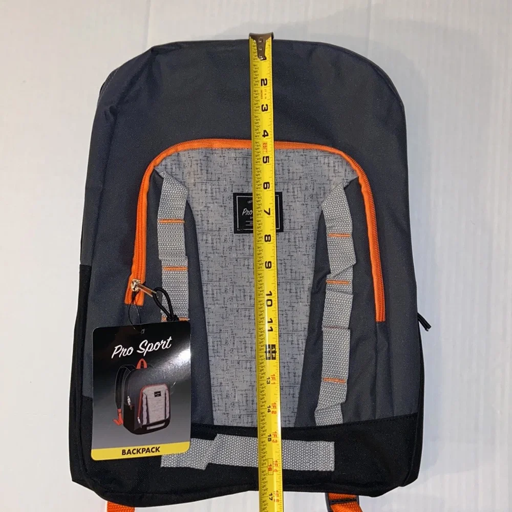 Pro Sport New Gray, Black, And Orange Backpack